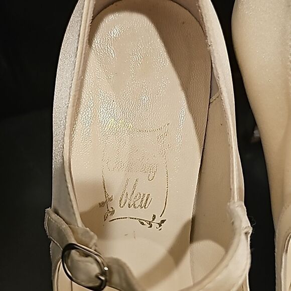 SOMETHING BLEU Satin Open Toe Mary Jane Heels - Size 9 1/2 - Picture 7 of 8